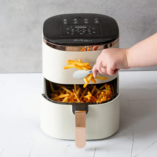 7L Digital Air Fryer with 8 pre-set Touch-control Cooking Programs - Cream - Mekamart Australia