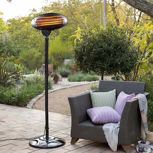 2000W 2.1m Free Standing Adjustable Portable Outdoor Electric Patio Heater Black - Mekamart Australia