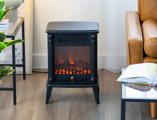 Electric Log Fireplace Heater with Overheat Protection - Mekamart Australia
