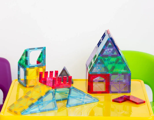 48 Pcs non-toxic STEM Educational, Durable Magnetic Tiles/Puzzle with Storage Bag - Mekamart Australia