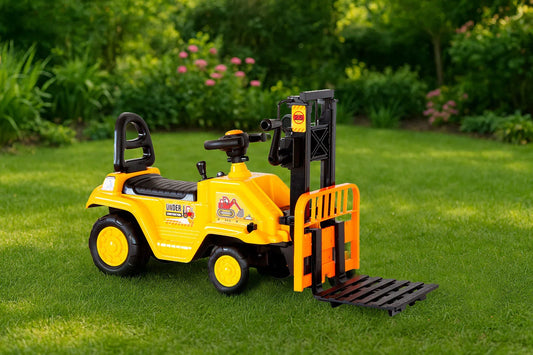 Kids Manual Forklift Ride-On with Working Mast Lift and Pallet - Mekamart Australia