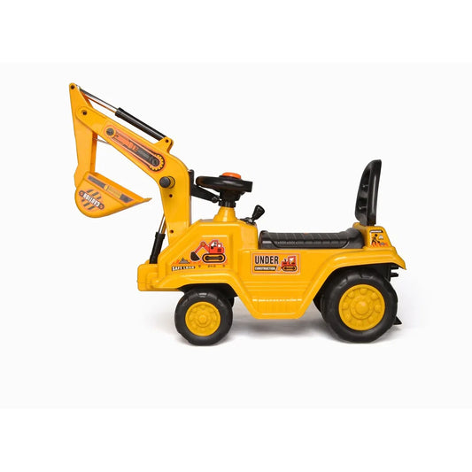 Ride-on Children's Excavator (Yellow) w/ Dual Operation Levers to Scoop - Mekamart Australia