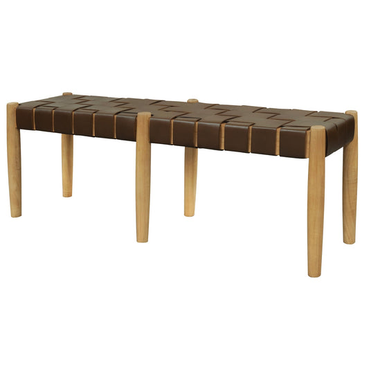 Elliot Leather Bench (Natural) - Mekamart Australia
