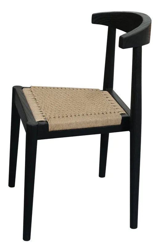 Arden Solid Oak Dining Chair with Loom (Black) - Mekamart Australia