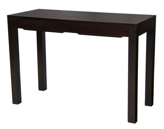 Amsterdam Solid Mahogany Timber 2 Drawer Desk (Chocolate) - Mekamart Australia