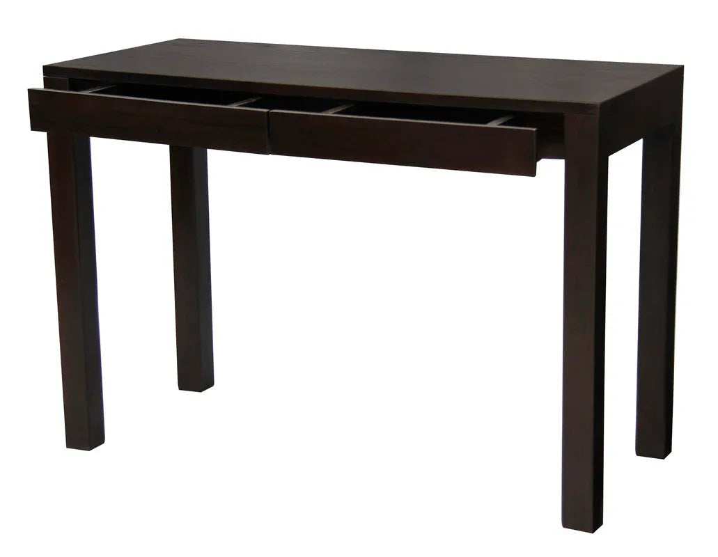 Amsterdam Solid Mahogany Timber 2 Drawer Desk (Chocolate) - Mekamart Australia