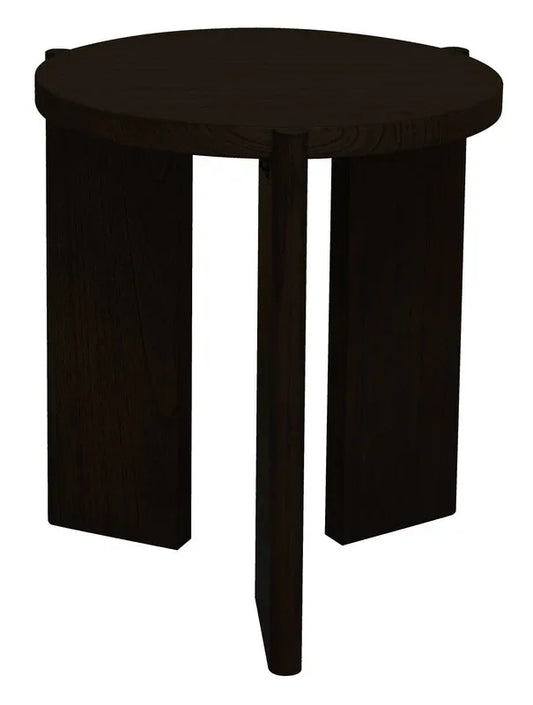 Apollo Round Solid Timber Side Table (Black) - Mekamart Australia