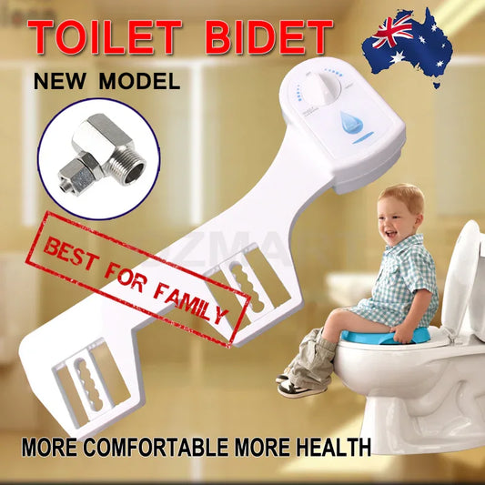 Toilet Bidet Seat Hygiene Water Wash Clean Unisex Easy Attachment Dual Nozzles - Mekamart Australia