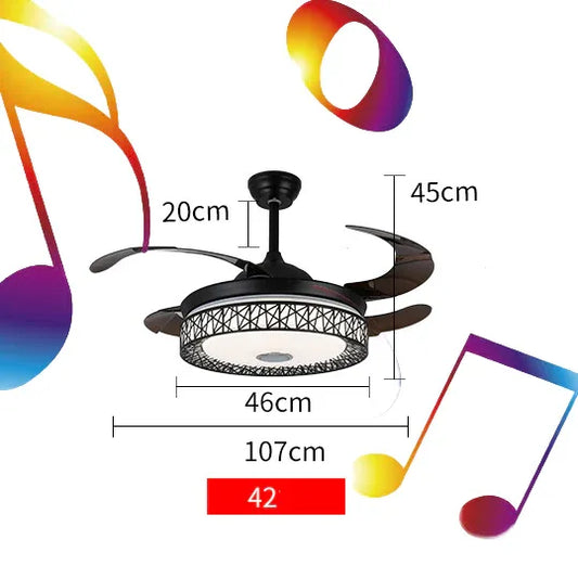 Maxkon 42 Inch Ceiling Fan with Light 3 Color MUSIC Remote Control Timer MUSIC - Mekamart Australia