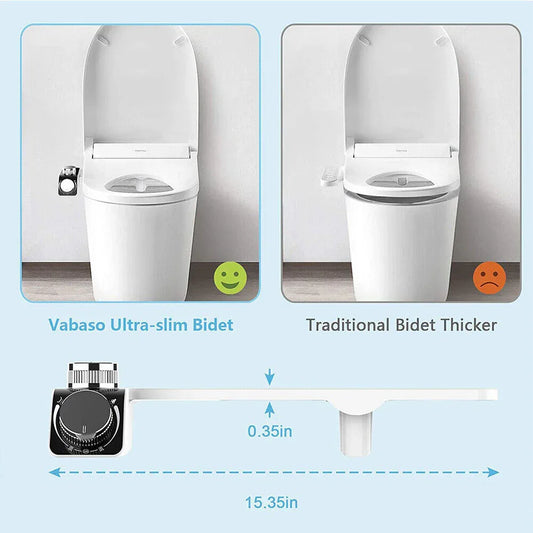 Toilet Bidet Seat Dual Nozzles Bidet Non Electric Toilet Water Sprayer Bathroom - Mekamart Australia