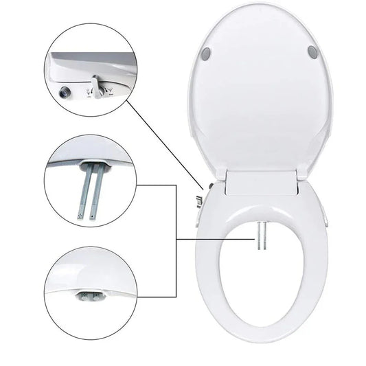 Non Electric Bidet Toilet Seat D Cover Bathroom Dual Nozzle Spray Water Wash - Mekamart Australia