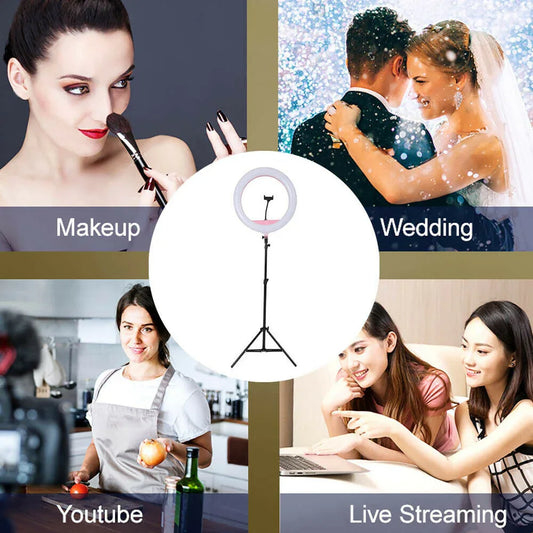 8"LED Ring Light Dimmable Lighting Kit Phone+Selfie 40cm Tripod Makeup Live Lamp - Mekamart Australia