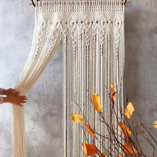 2m Heavy Duty Macrame Curtain Boho Woven Wall Hanging Window Doorway Wedding - Mekamart Australia