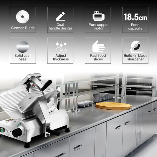 EuroChef Commercial 10 Meat Slicer Food Cutting Machine Electric Deli Shaver - Mekamart Australia