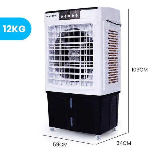 POLYCOOL 30L Evaporative Air Cooler Portable Industrial Fan, Purifier, Humidifier, Remote Control - Mekamart Australia