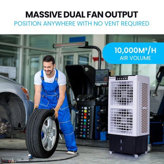 POLYCOOL 35L 220W Portable Evaporative Air Cooler 24 Hour Timer 4 in 1 Cooling Fan w/ Remote - Mekamart Australia