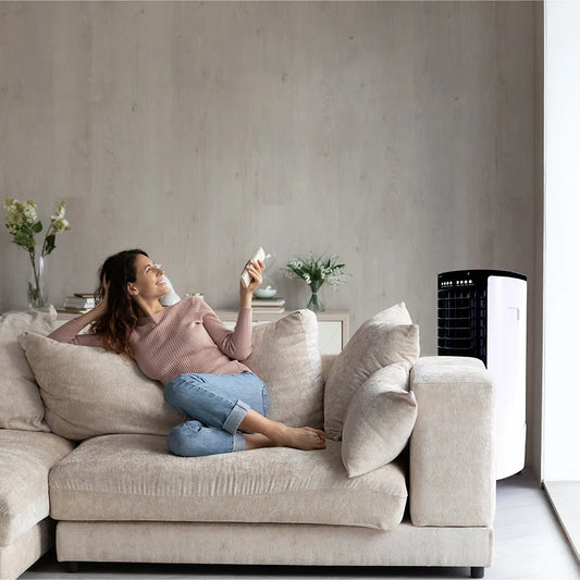 POLYCOOL 12L Portable Evaporative Air Cooler 24 Hour Timer 4 in 1 Cooling Fan - Mekamart Australia