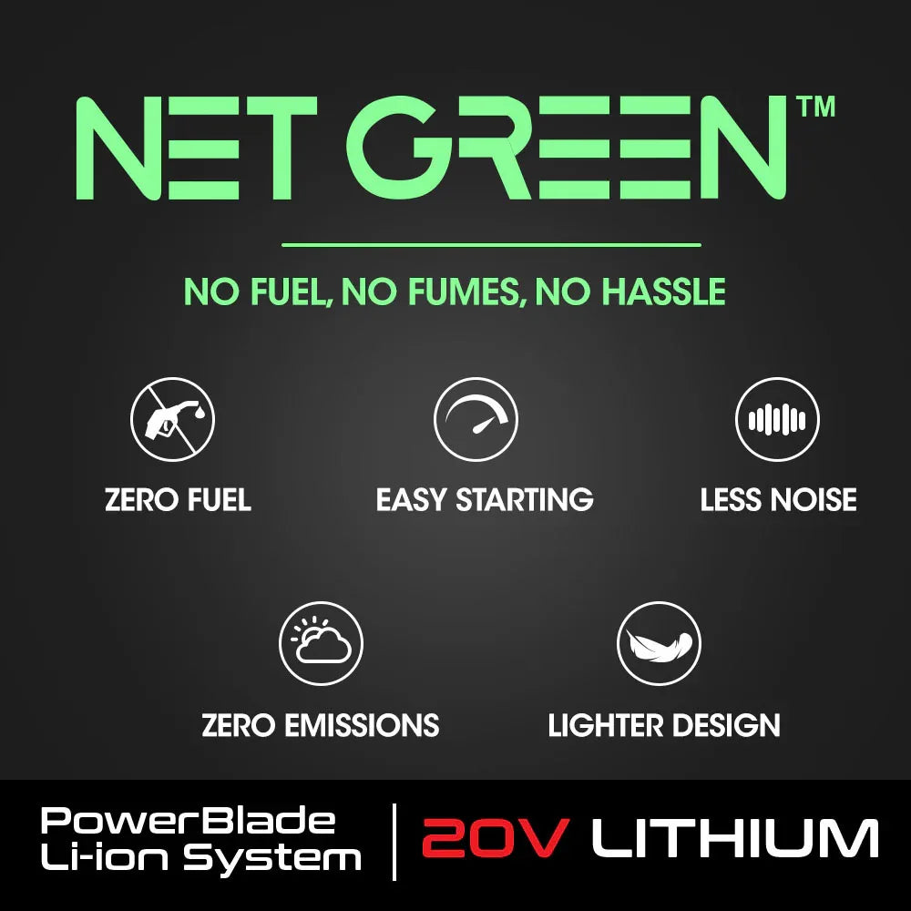 POWERBLADE 20V Cordless Pole Saw & Hedge Trimmer Combo, 8" Chainsaw Pruner & 20" Hedger, Telescopic Handle, Battery and Fast Charger Kit - Mekamart Australia