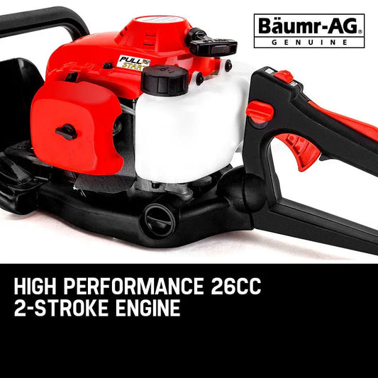 Baumr-AG 26CC Petrol Hedge Trimmer - 2-Stroke Clipper Saw Precision 24 Blade - Mekamart Australia