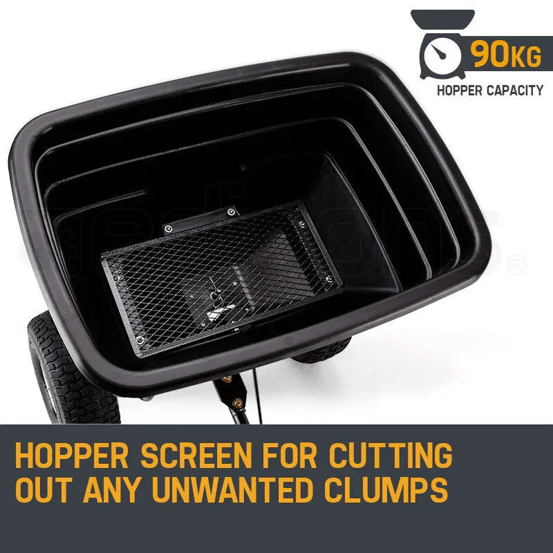 PLANTCRAFT Tow Behind Broadcast Spreader 90kg 105L Seed Fertiliser Tow Rotary - Mekamart Australia