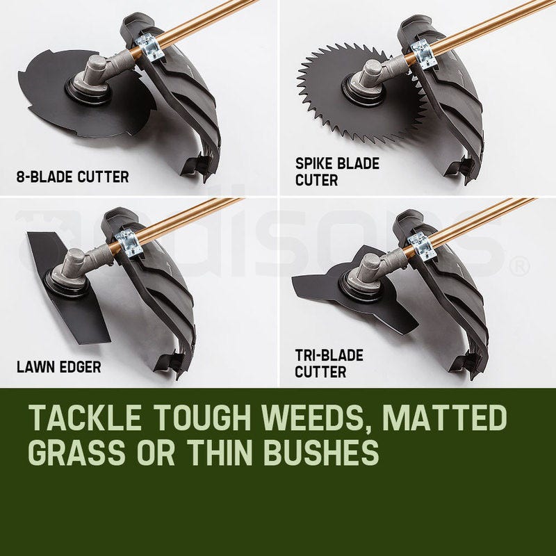 BAUMR-AG 65cc 9in1 Long Reach Garden Multi-tool, Pole Saw, Hedge & Line Trimmer, Brush Cutter, 12" Tree Trimming Pruning Chainsaw Bar, 2 Extension Shafts