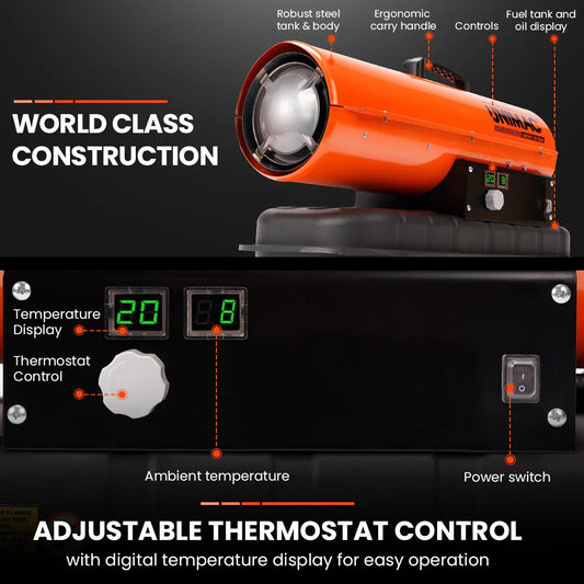 UNIMAC 20KW Portable Industrial Diesel Direct Forced Air Space Heater - Mekamart Australia
