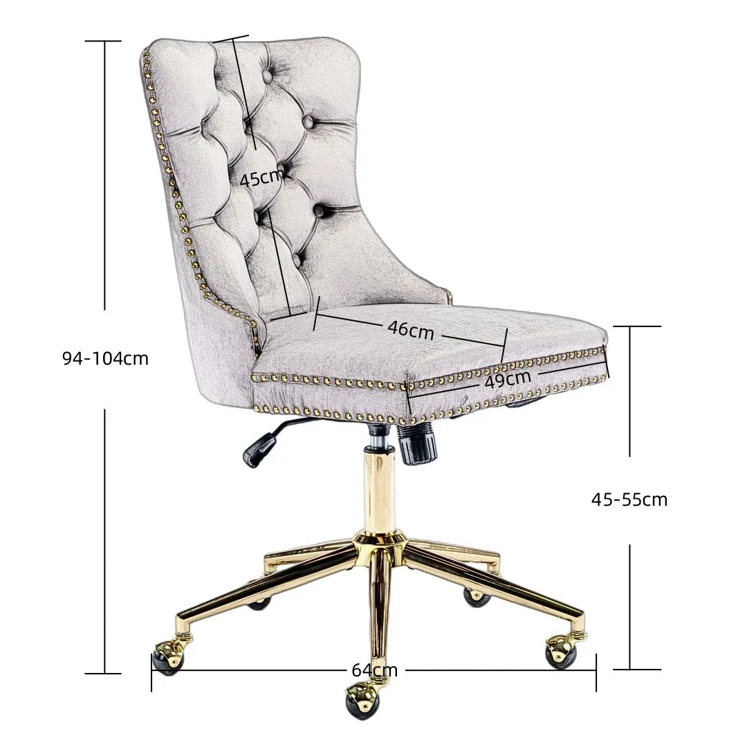 Velvet Home Office Chair- Grey - Mekamart Australia