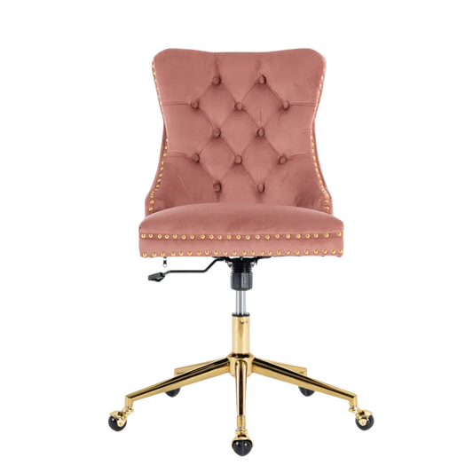 Velvet Home Office Chair- Pink - Mekamart Australia