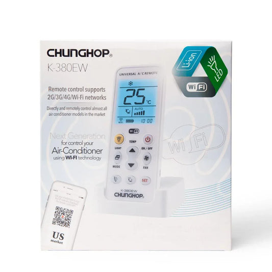 Chunghop K380EW Smart WiFi Air Conditioner Remote Compatible with HICON and More - Mekamart Australia