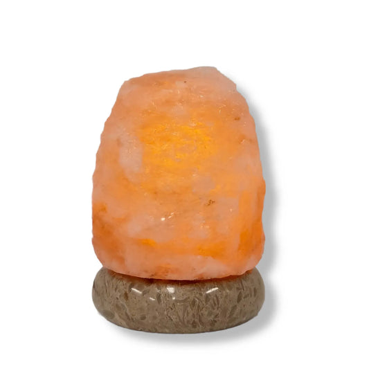 USB Himalayan Salt Lamp - Mini Natural Rock Shape Pink Crystal Rock Marble Light - Mekamart Australia