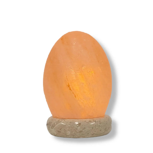 USB Himalayan Salt Lamp - Egg Cone Carved Shape Pink Crystal Rock LED Light - Mekamart Australia