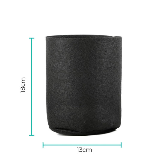 6 Pck 0.6 Gallon Fabric Flower Pots 2.4L Garden Planter Bags Black Felt Root Pouch - Mekamart Australia