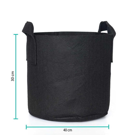 6 Pck 10 Gallon Fabric Flower Pots 38L Garden Planter Bags Black Felt Root Pouch - Mekamart Australia