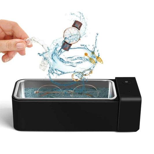 600ml Ultrasonic Jewellery Cleaner Mini Black - Personal Portable Sonic Bath - Mekamart Australia
