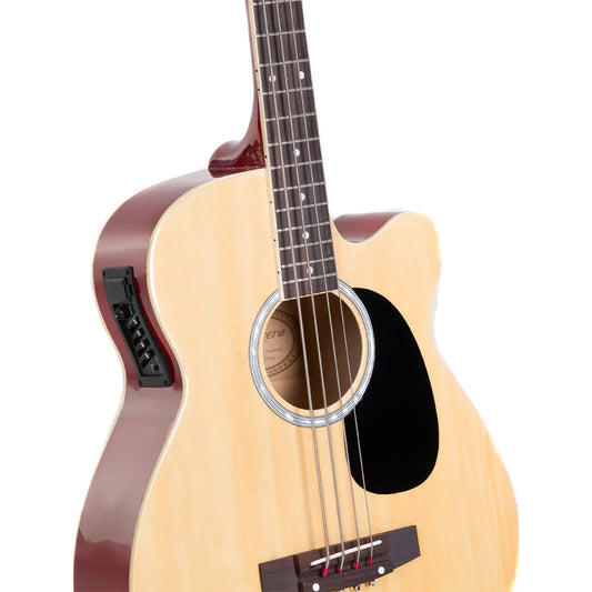 Karrera 43in Acoustic Bass Guitar with electric pickup - Natural - Mekamart Australia