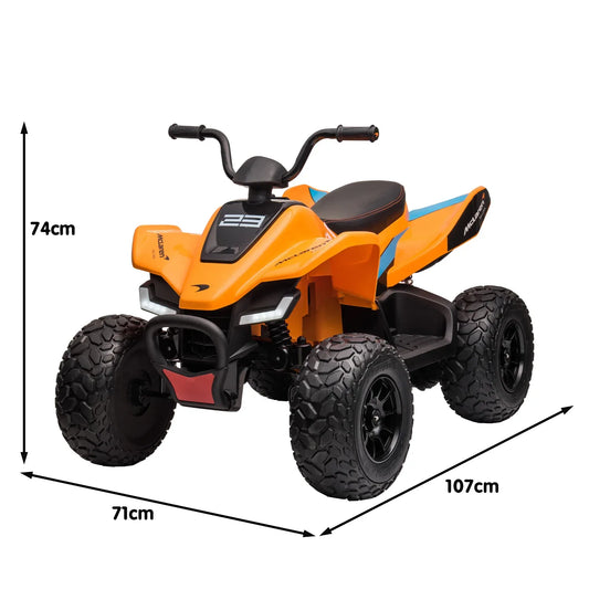 Kahuna Licensed MCL35 McLaren Kids Toy Ride On Electric Quad Bike - Orange - Mekamart Australia