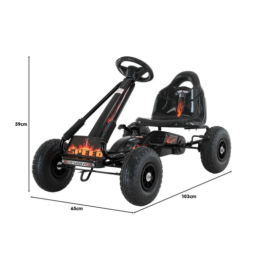 Kahuna G95 Kids Ride On Pedal-Powered Go Kart - Black - Mekamart Australia