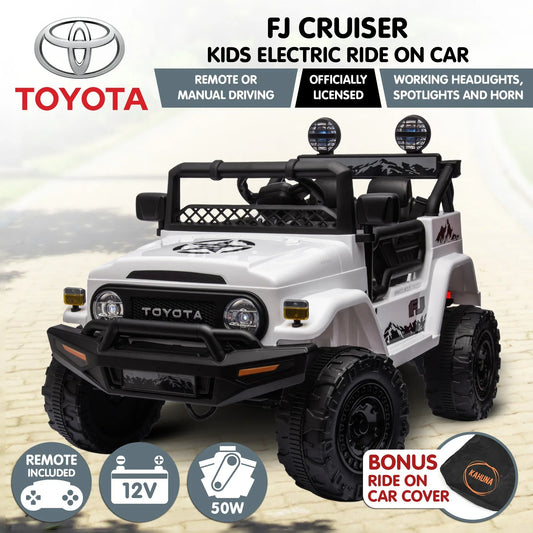 Kahuna Authorized Toyota Electric Kids Ride-on Car Fj Cruiser - White - Mekamart Australia