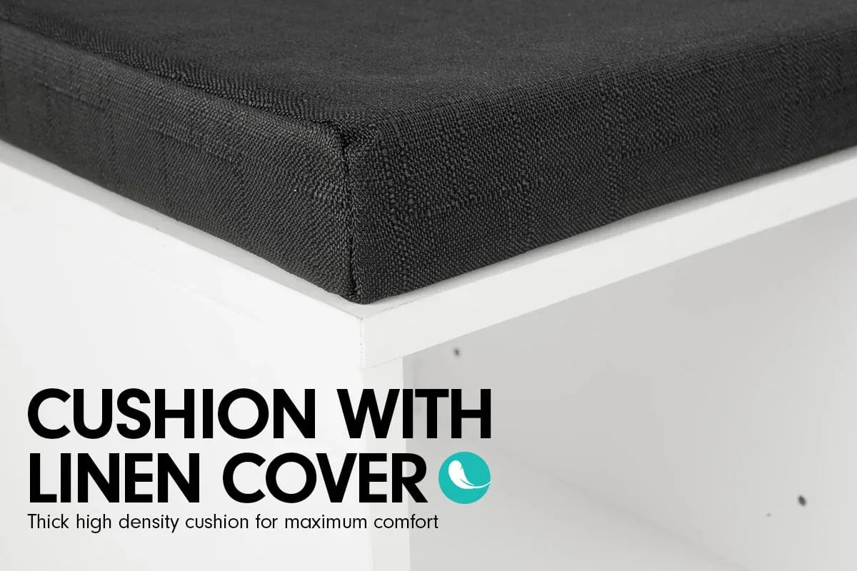 Sarantino New 10 Pairs Shoe Cabinet Rack Storage Organiser Shelf Stool Bench Wood - White - Mekamart Australia