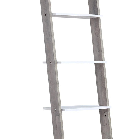 Sarantino Mira 5-tier Ladder Shelf In White And Grey Oak