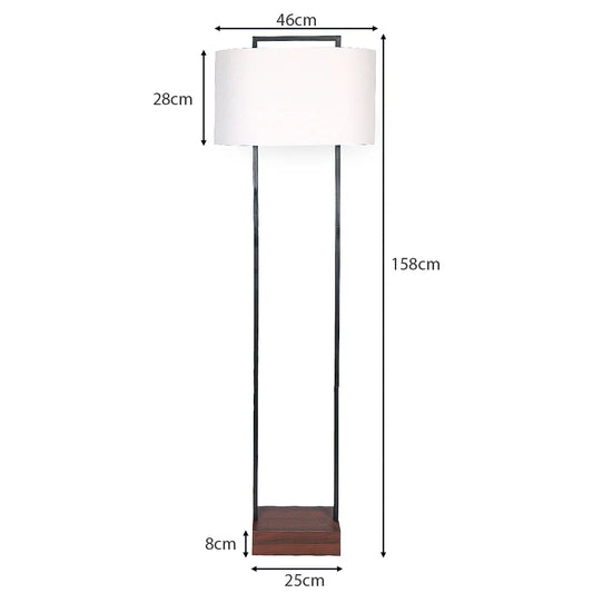 Sarantino Wood Floor Lamp in Cherry Finish - Mekamart Australia