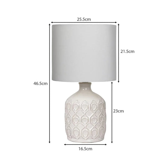Sarantino Ceramic Table Lamp In Cream - Mekamart Australia