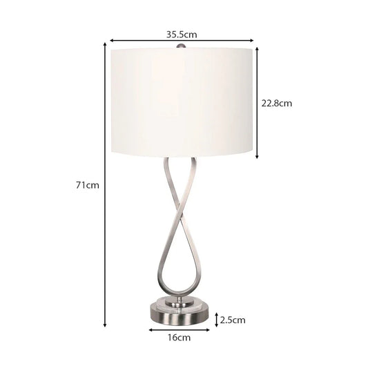 Sarantino Contemporary Table Lamp In Nickel Finish - Mekamart Australia