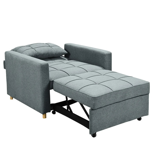 Sarantino Suri 3-in-1 Convertible Sofa Chair Bed - Airforce Blue - Mekamart Australia