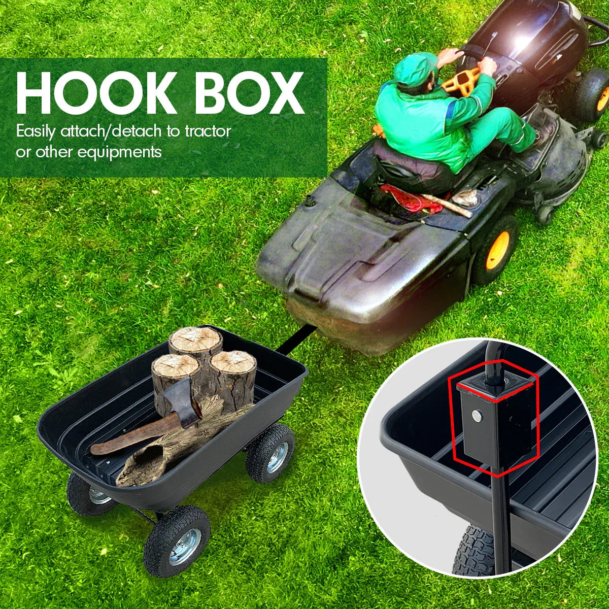 Kartrite Garden Dump Cart Dumper Wagon Carrier Wheel Barrow 125L - Mekamart Australia