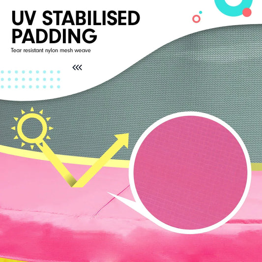 Kahuna 4.5ft Trampoline Round Free Safety Net Spring Pad Cover Mat Outdoor - Blue Pink - Mekamart Australia