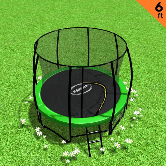 Kahuna 6ft Outdoor Round Green Trampoline Safety Enclosure - Mekamart Australia