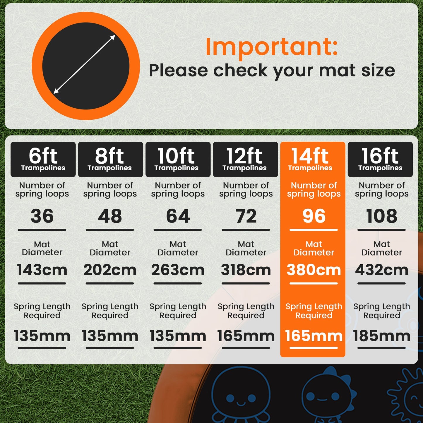 Kahuna 14ft Replacement Trampoline Jumping Mat - Emoji