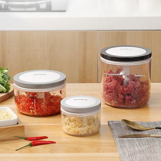 Ecoco Easy Chopper Mincer Mixer Slicer Dicer Blender Cutter Shredder For Onion Garlic 200 Grey - Mekamart Australia