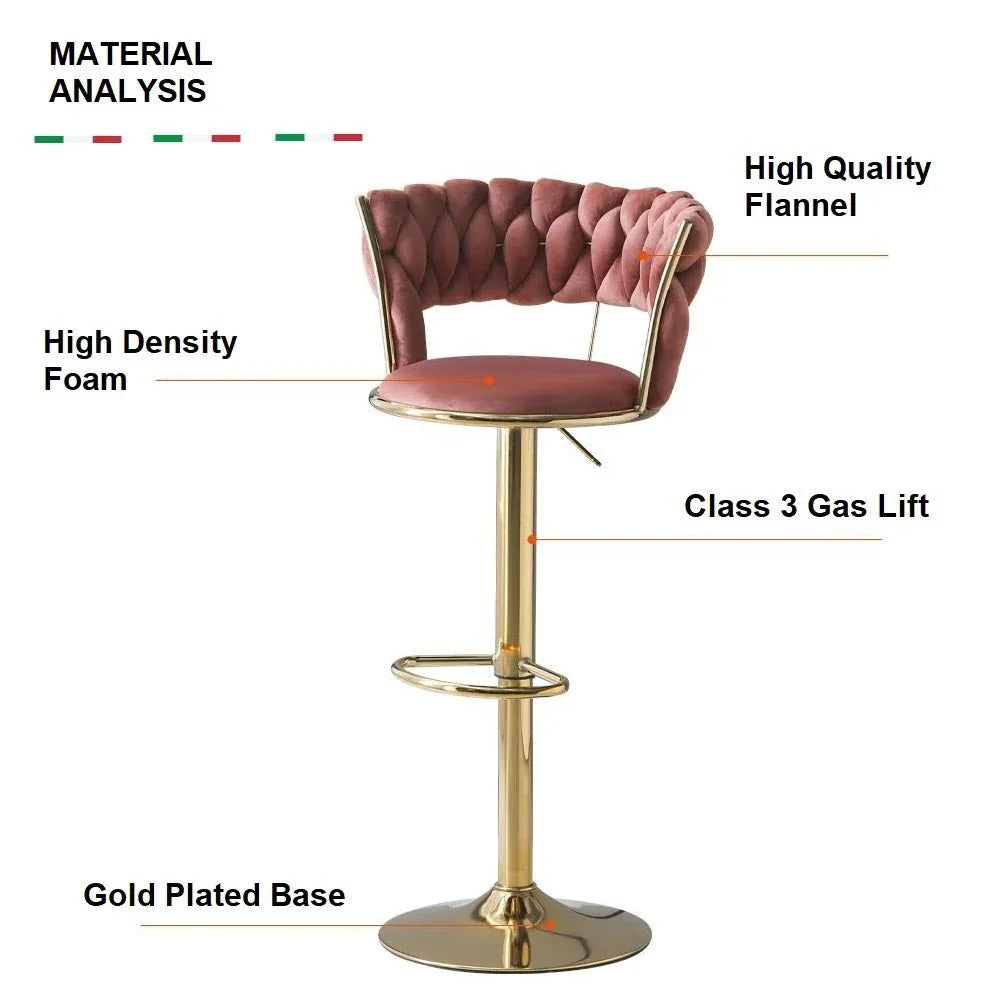 SERENITà Blue Velvet Seat Kitchen Breakfast Bar Stools Counter Height Barstools with Back Cushioned Chairs for Home Bar x2 - Mekamart Australia